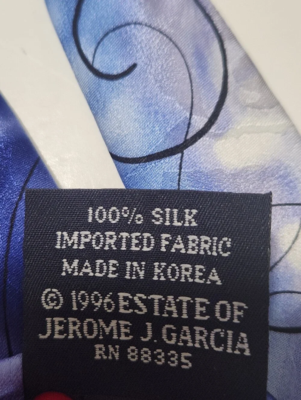 Vintage Jerry Garcia Emerging Elephant 100% Silk Blue Tie